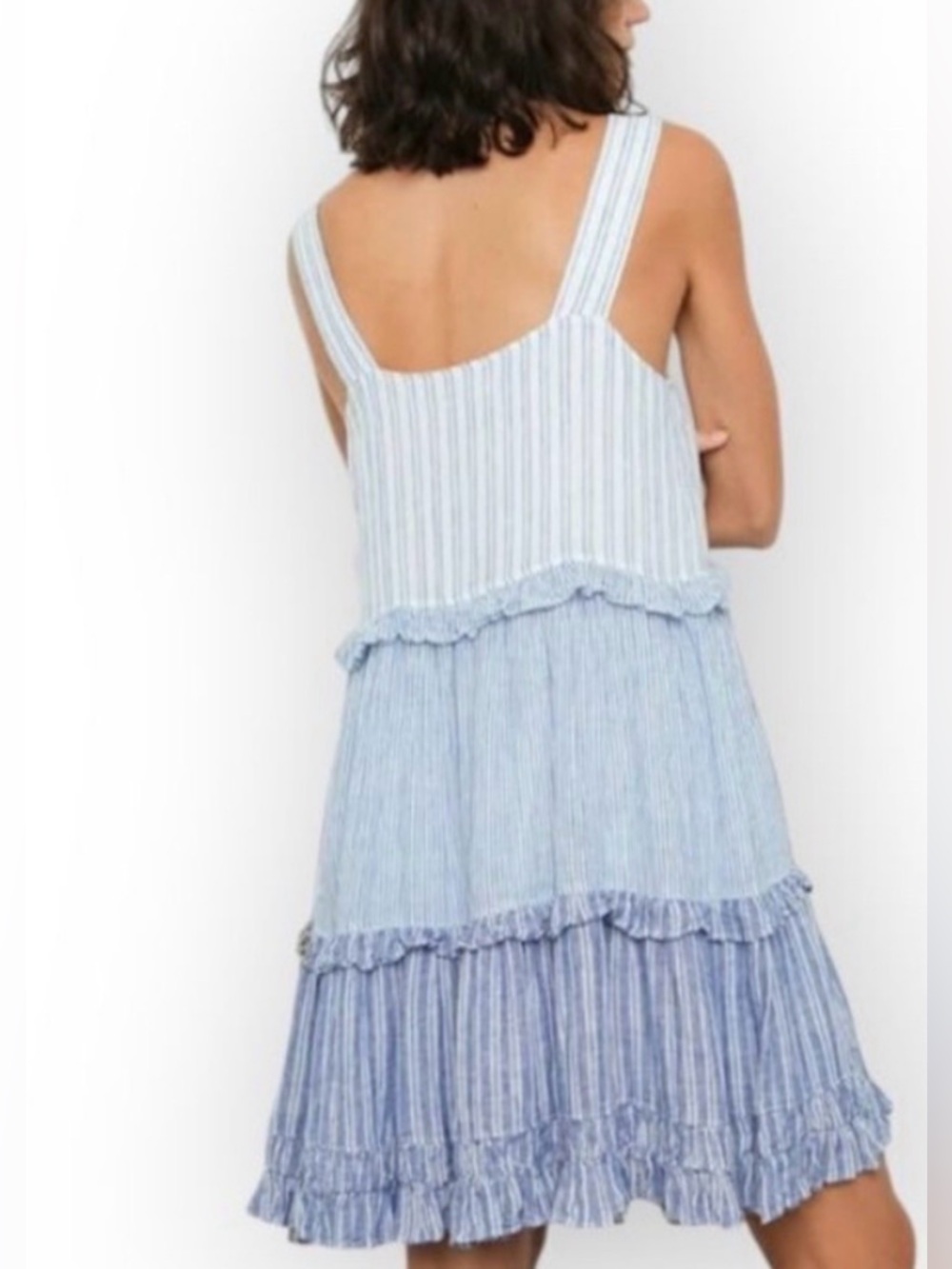 NWOT/Rails”Sandy” and White Striped Ruffle Mini Dress/SzMedium - Picture 2 of 13